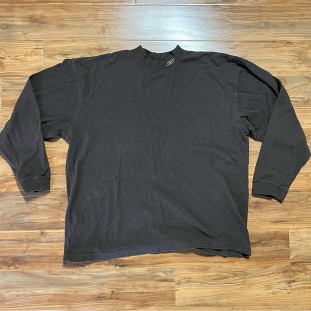 Vintage Y2K Reebok Men's XXL Mock Long Sleeve Lightweight‎ Fleece Heather Brown